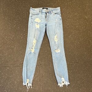 8Long Express Light Blue Distressed Skinny Jeans